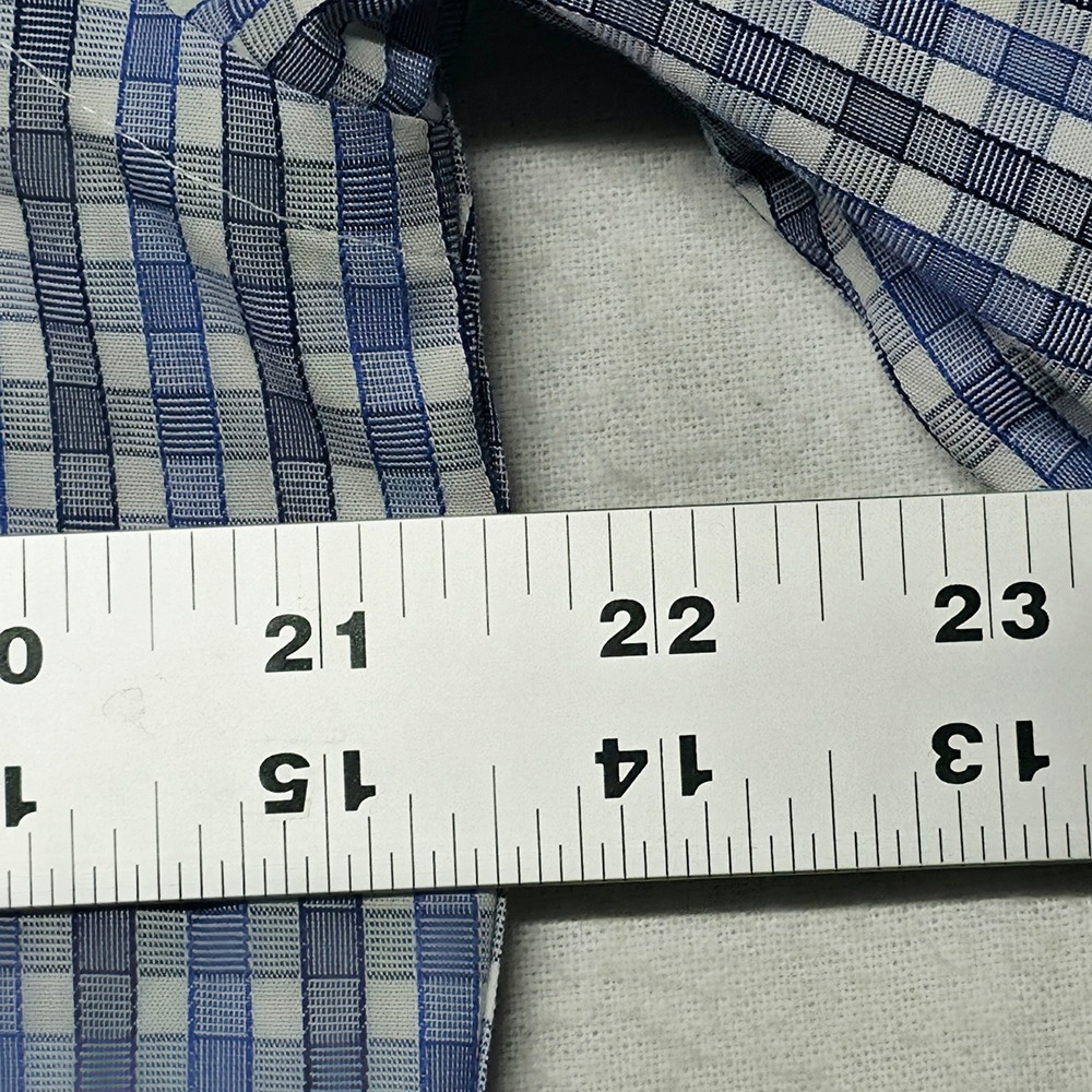 UNTUCKit Button‎ Down Men's Shirt Large Blue White Slim Fit Wrinkle Free Check - Picture 4 of 12